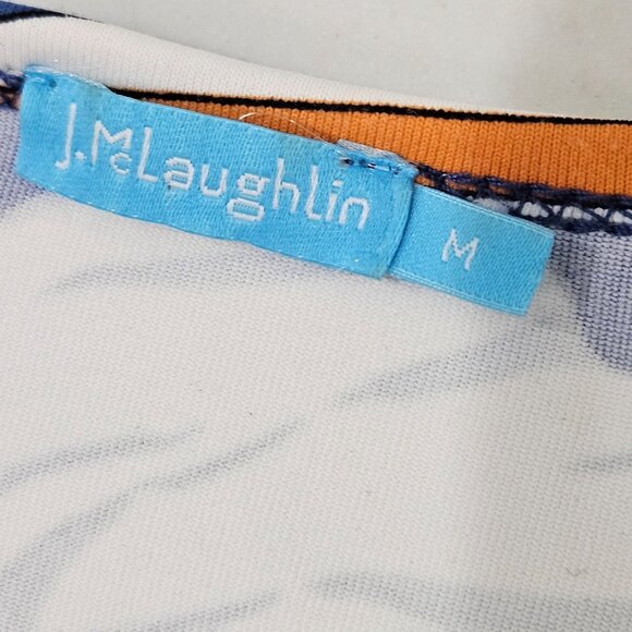 J. McLaughlin Top Medium Catalina Nylon Stretch Flag Print Maximalism - Picture 5 of 9